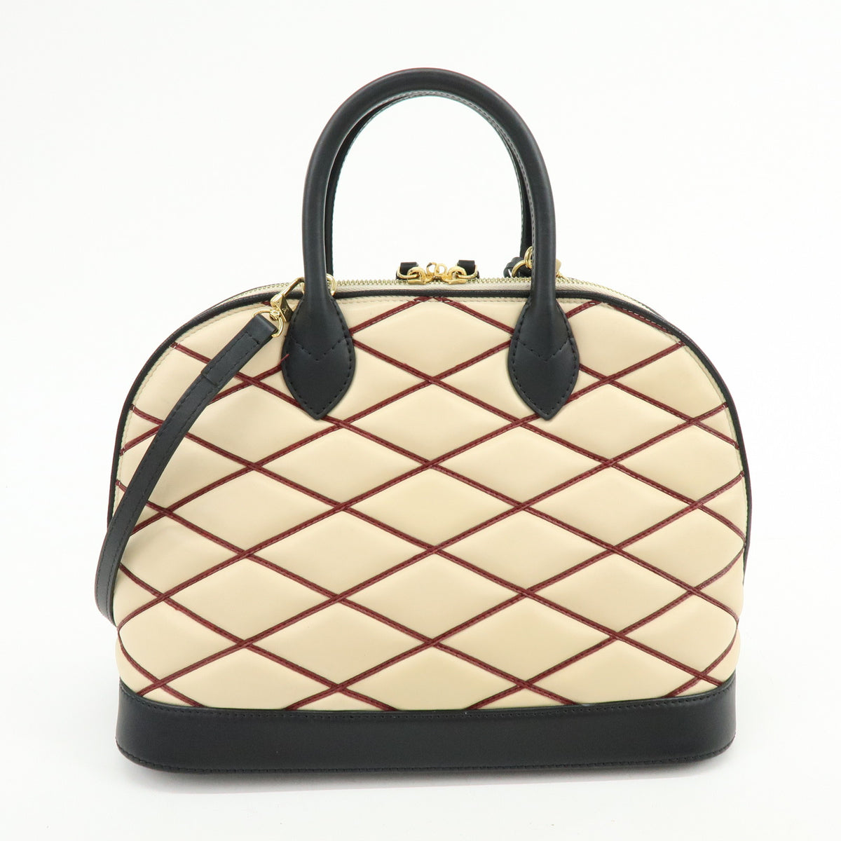 Louis Vuitton Malletage Alma PM 2Way Hand Shoulder Bag Natural M50001