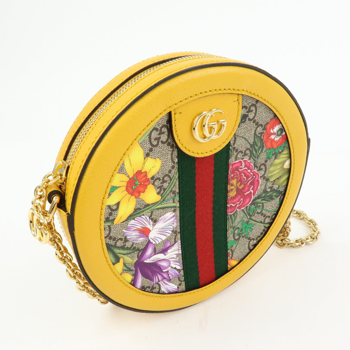 GUCCI Ophidia Sherry Double G Round Mini Chain Shoulder Bag 550618