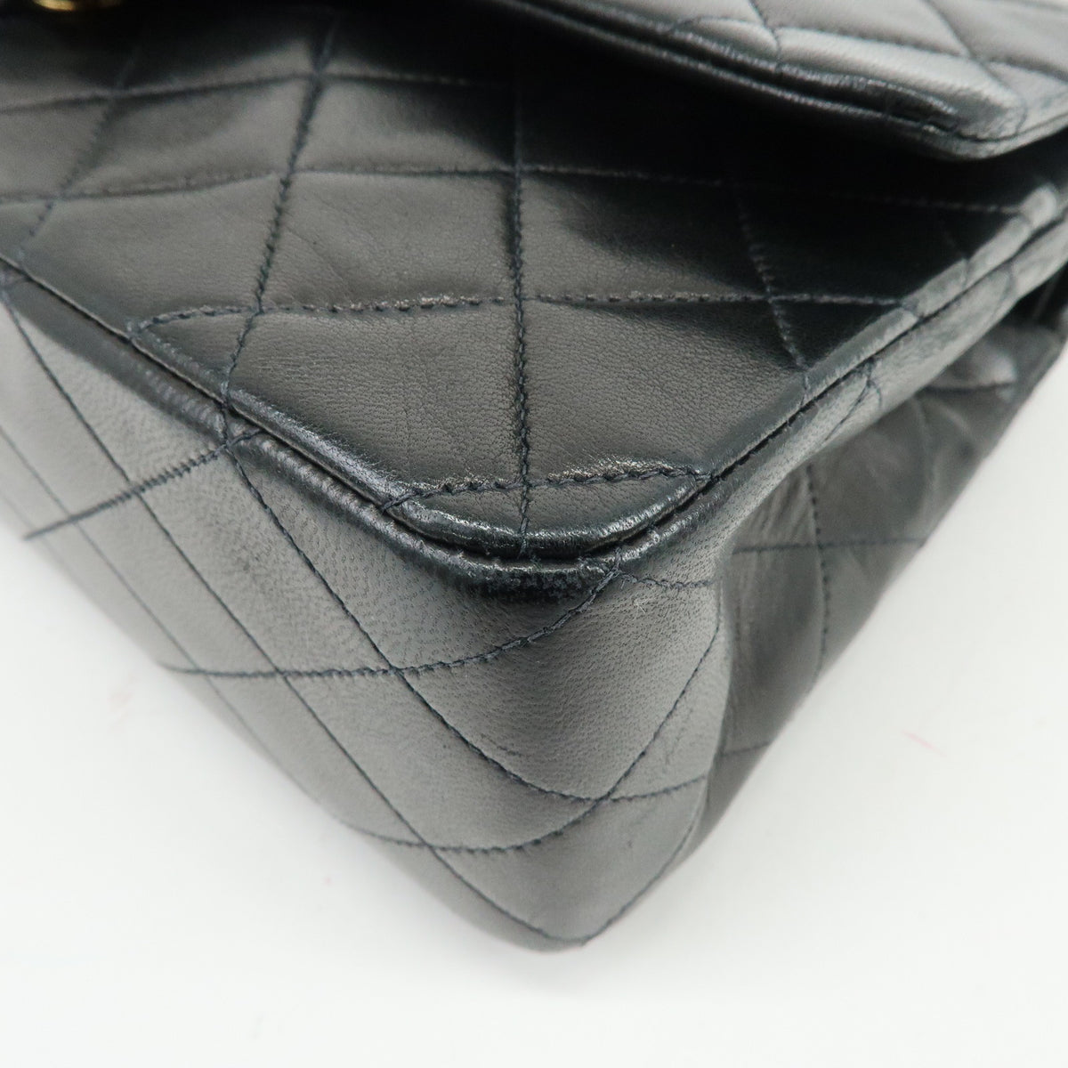 CHANEL Matelasse 25 Double Flap Chain Shoulder Bag Black A01112