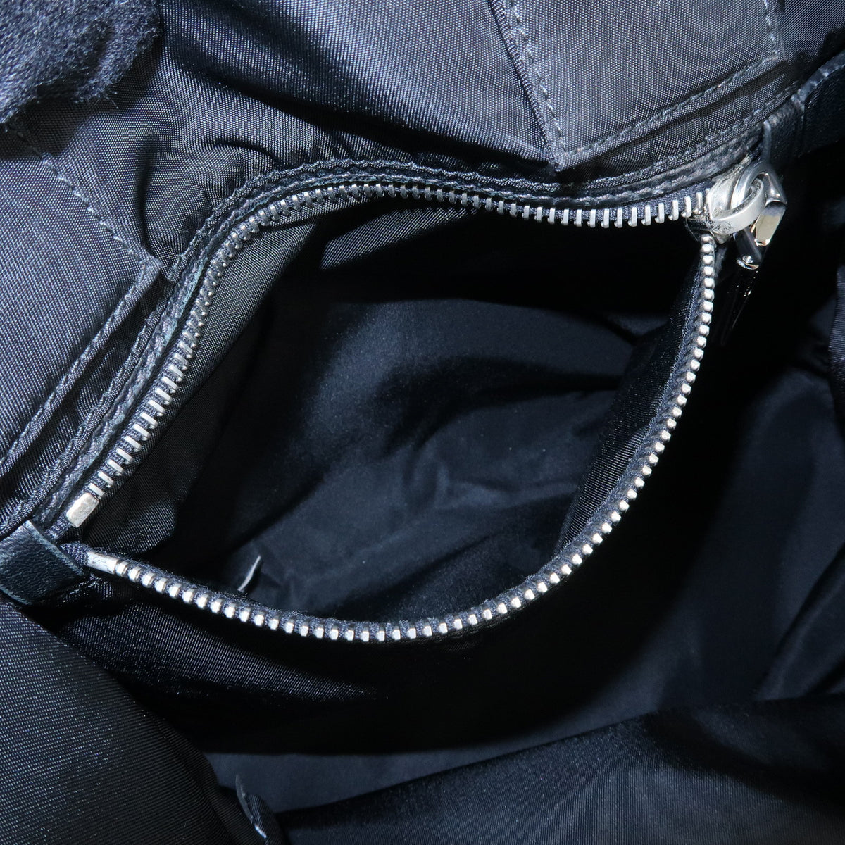 PRADA Triangle Logo Nylon Leather Reversible 2Way Hand Bag Black BN1959