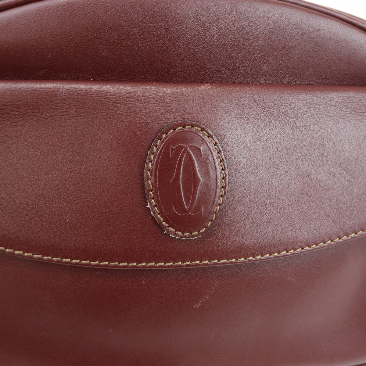 Cartier Must de Cartier Leather Shoulder Bag Bordeaux Wine Red