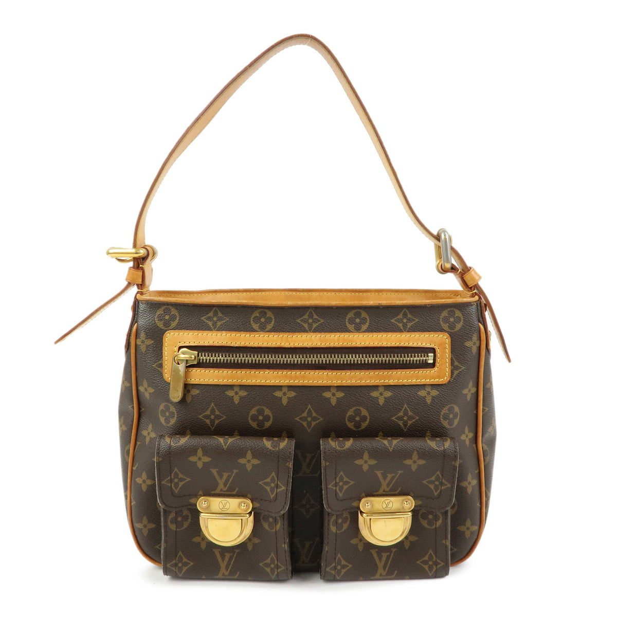 Louis Vuitton Monogram Hudson GM Canvas Shoulder Bag Brown M40045