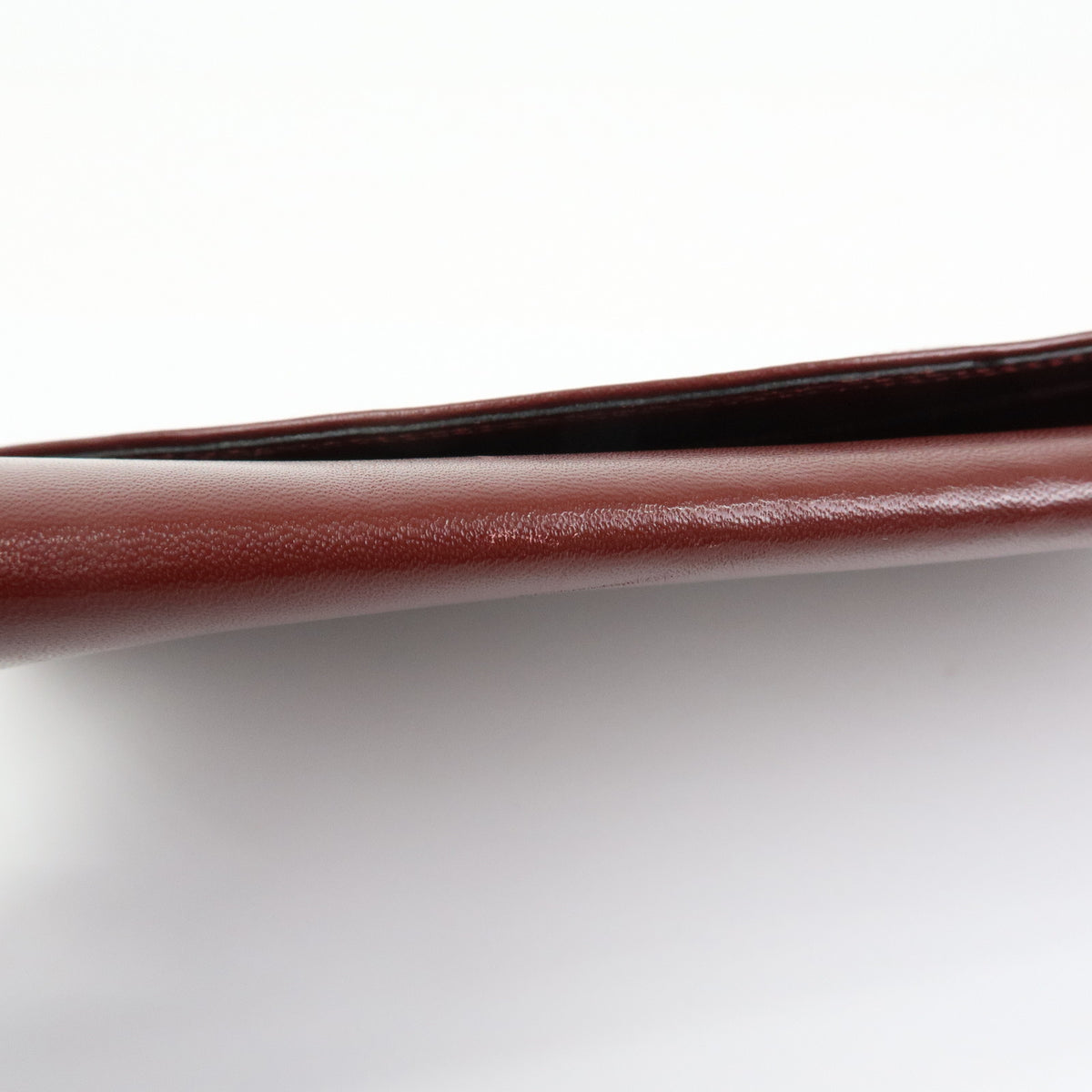 Cartier Must de Cartier Leather Clutch Bag Flat Pouch Bordeaux Wine Red