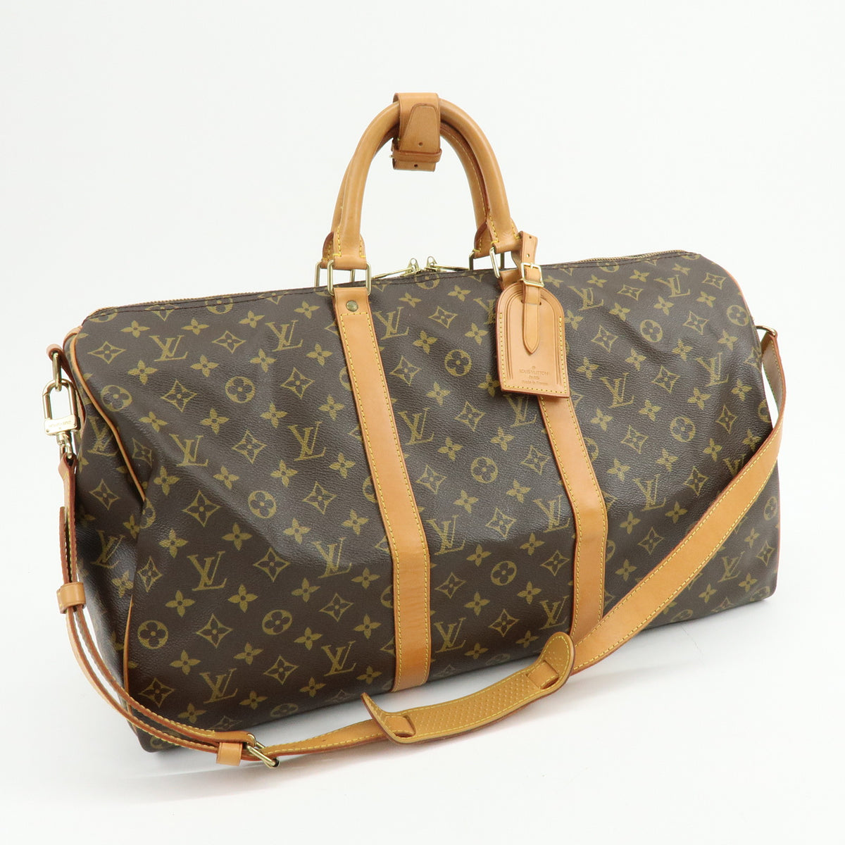 Louis Vuitton Monogram Keep All Bandouliere 50 Boston Bag Brown M41416