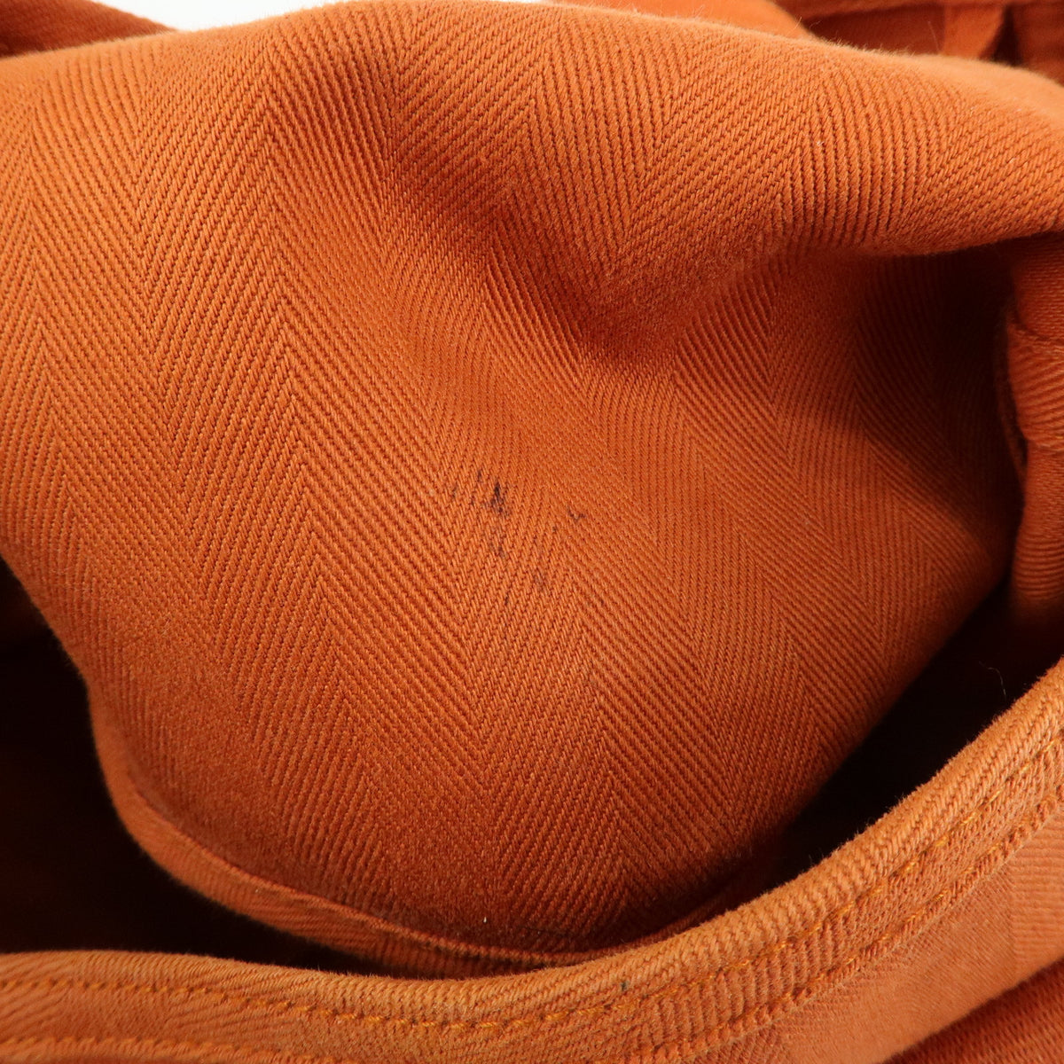 HERMES Valparaiso MM Toile Chevron Leather Hand Bag Orange
