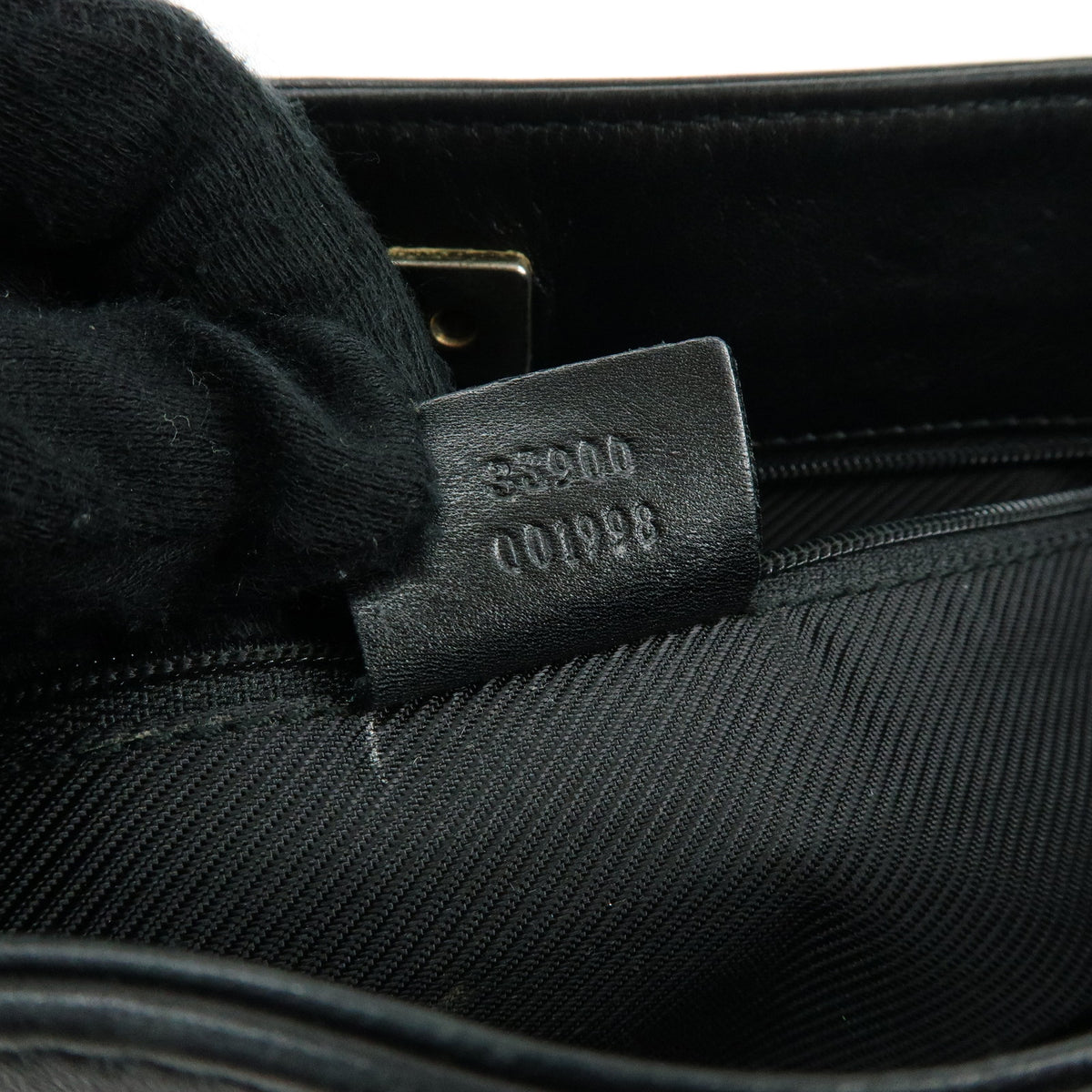 GUCCI GG Canvas Leather Shoulder Bag Hand Bag Black 33900