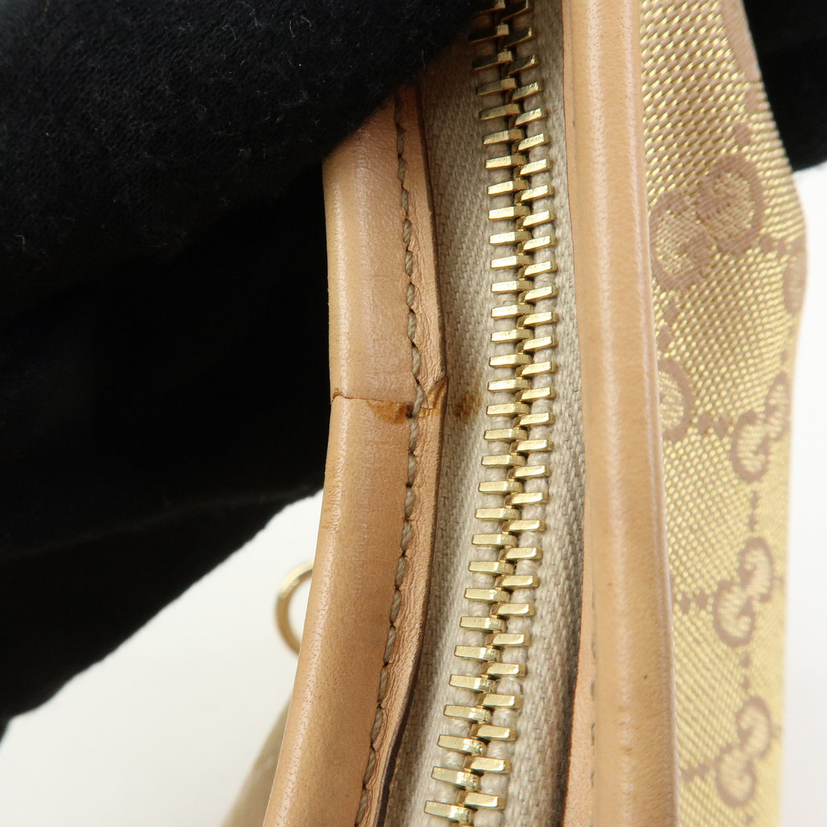 GUCCI Abbey Canvas Leather Shoulder Bag Hand Bag Pink Beige 130738
