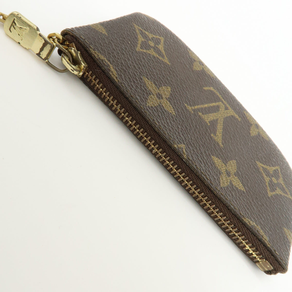 Louis Vuitton Monogram Pochette Cles Coin Case Key Case Brown M62650
