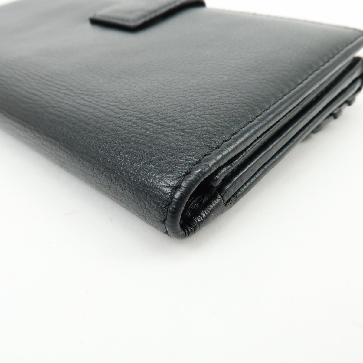Christian Dior Heart Ethnic Line Leather Long Wallet Black