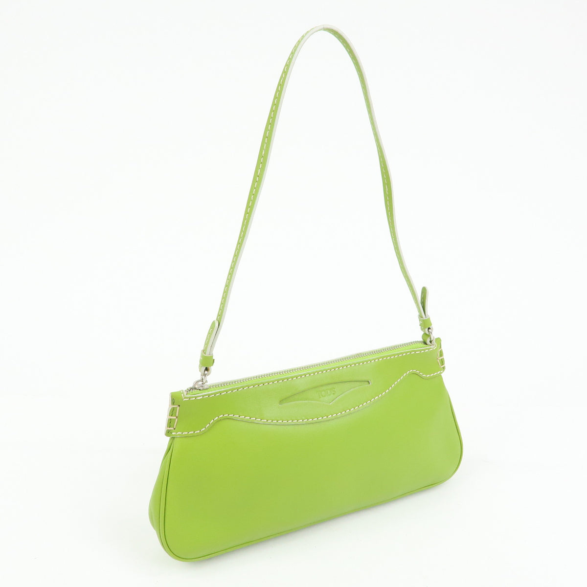 TOD'S Leather Shoulder Bag Hand Bag Light Green