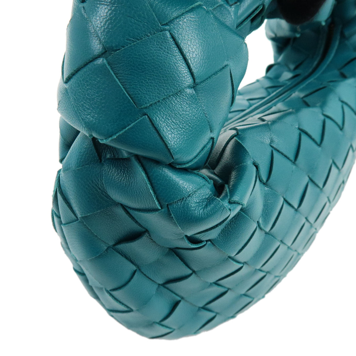 BOTTEGA VENETA Mini Jodie Intrecciato Leather Hand Bag Turquoise Blue
