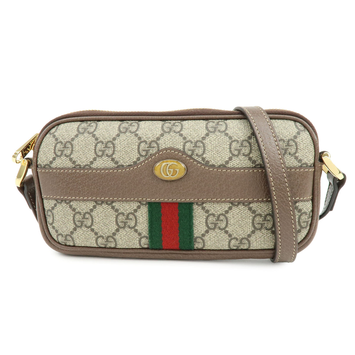 GUCCI Ophidia Sherry GG Supreme Leather Shoulder Bag Brown 598664