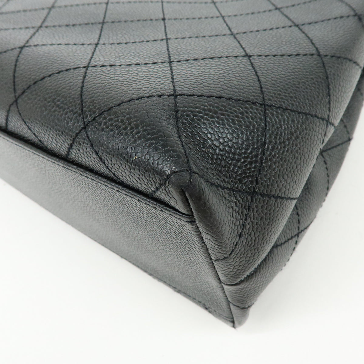 CHANEL Matelasse Caviarskin Shoulder Bag Tote Bag Black