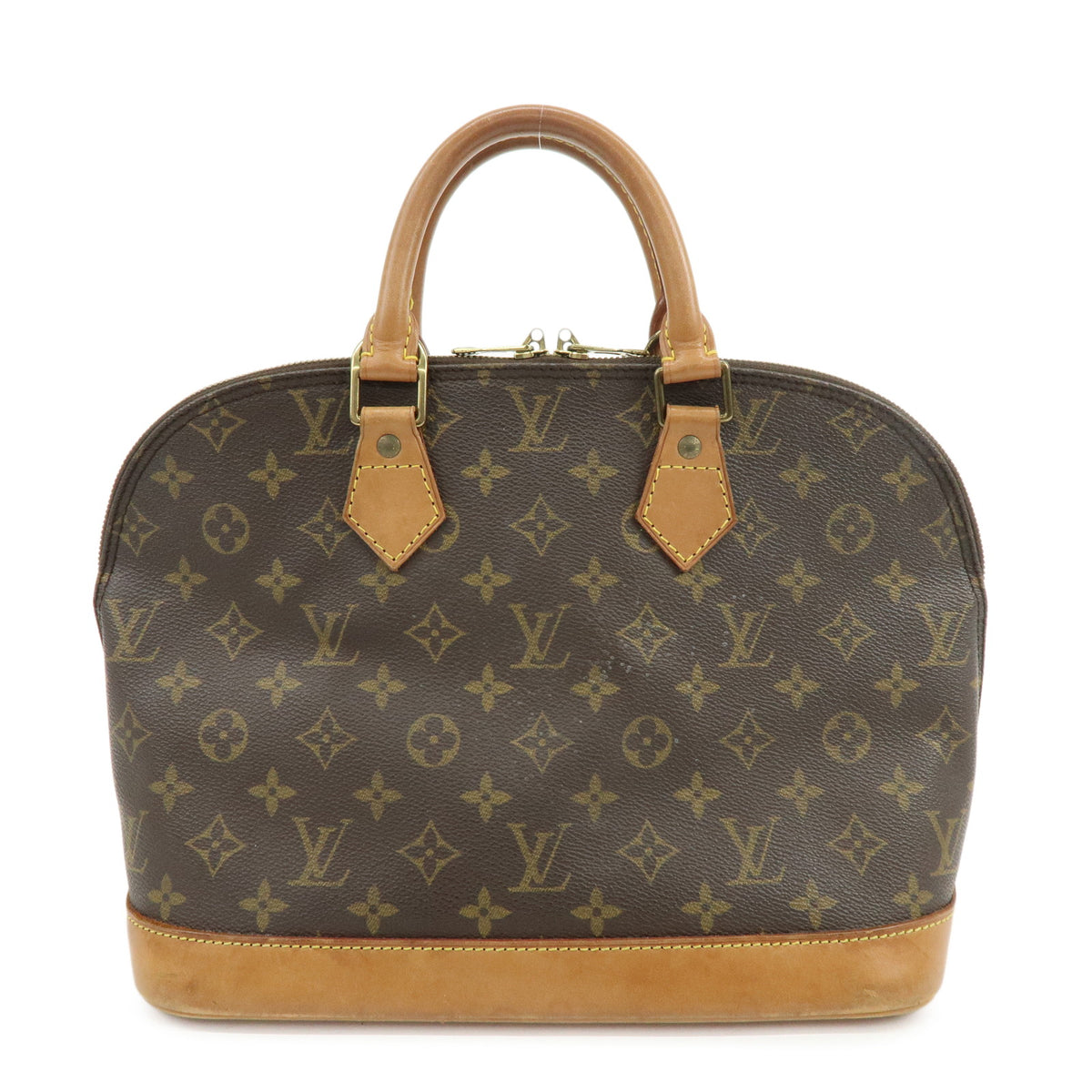Louis Vuitton Monogram Alma Canvas Leather Hand Bag Brown M51130