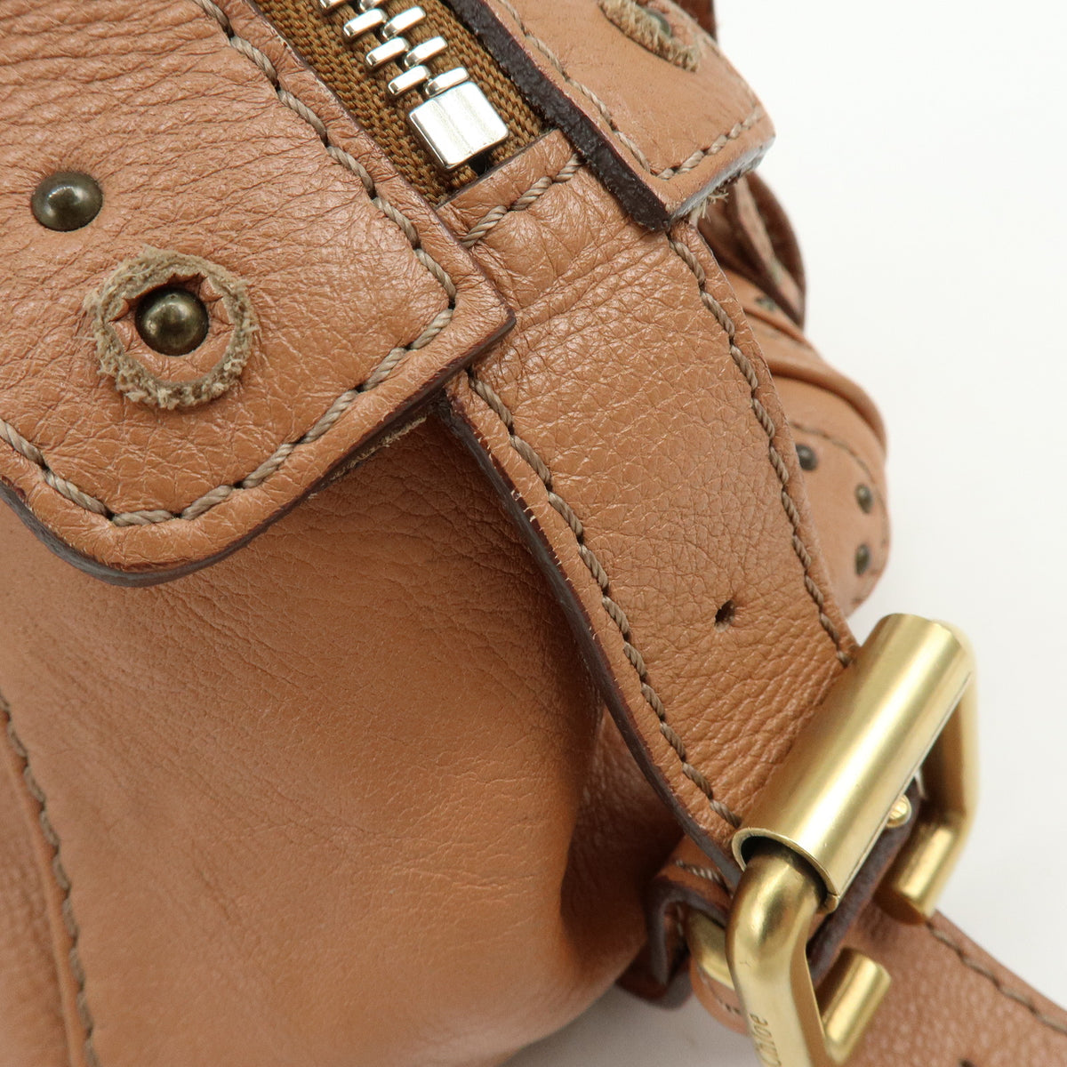Chloe Paddington Leather Hand Bag Shoulder Bag Brown