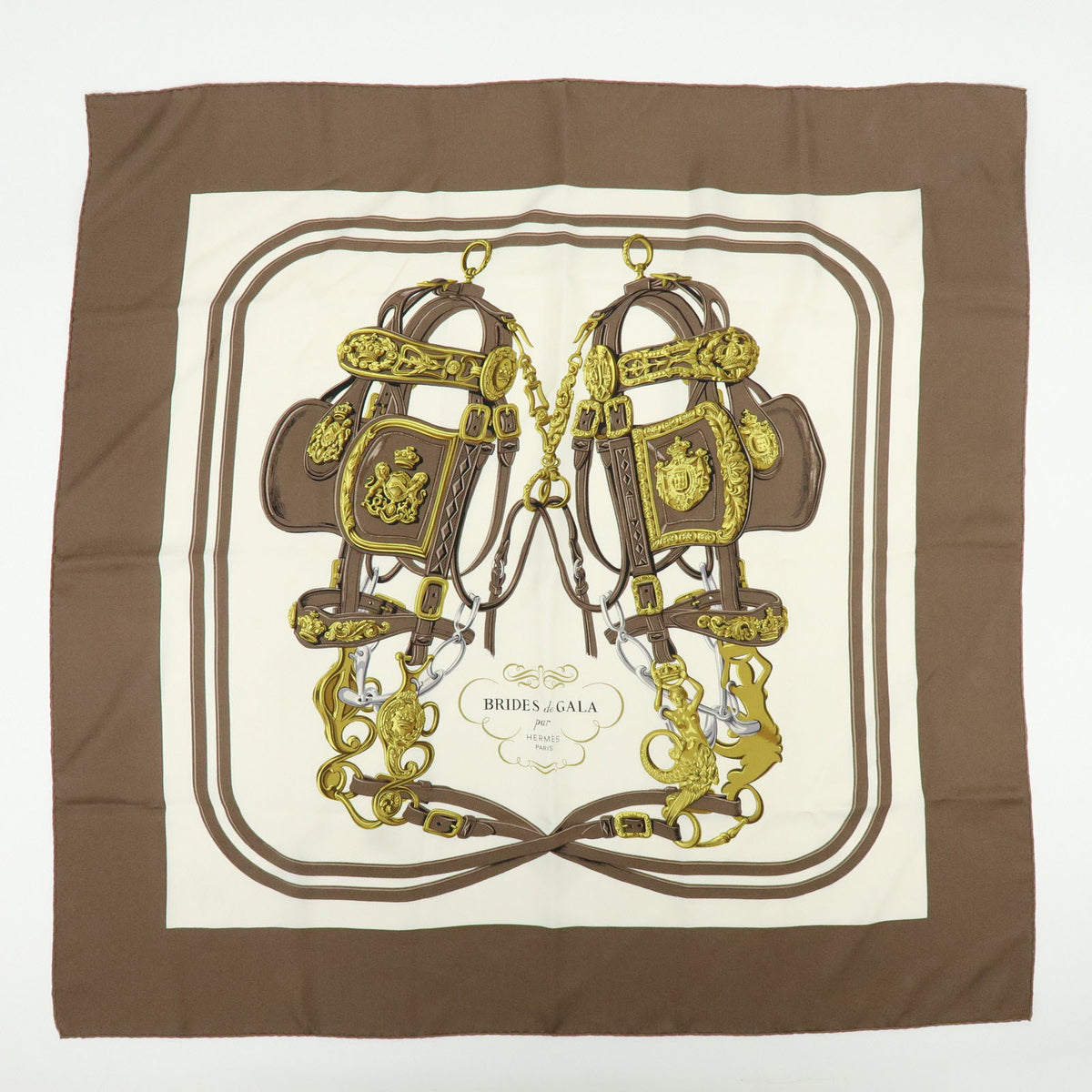 HERMES Carre 90 Lot of 2 Silk 100% Scarf Touvenirs Asie BRIDES de GALA