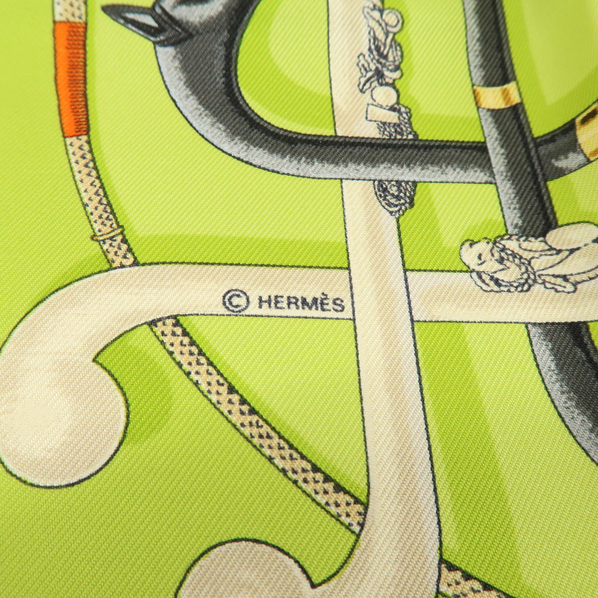 HERMES Carre 45 Lot of 2 Silk 100% Scarf Light Pink Light Green Brown