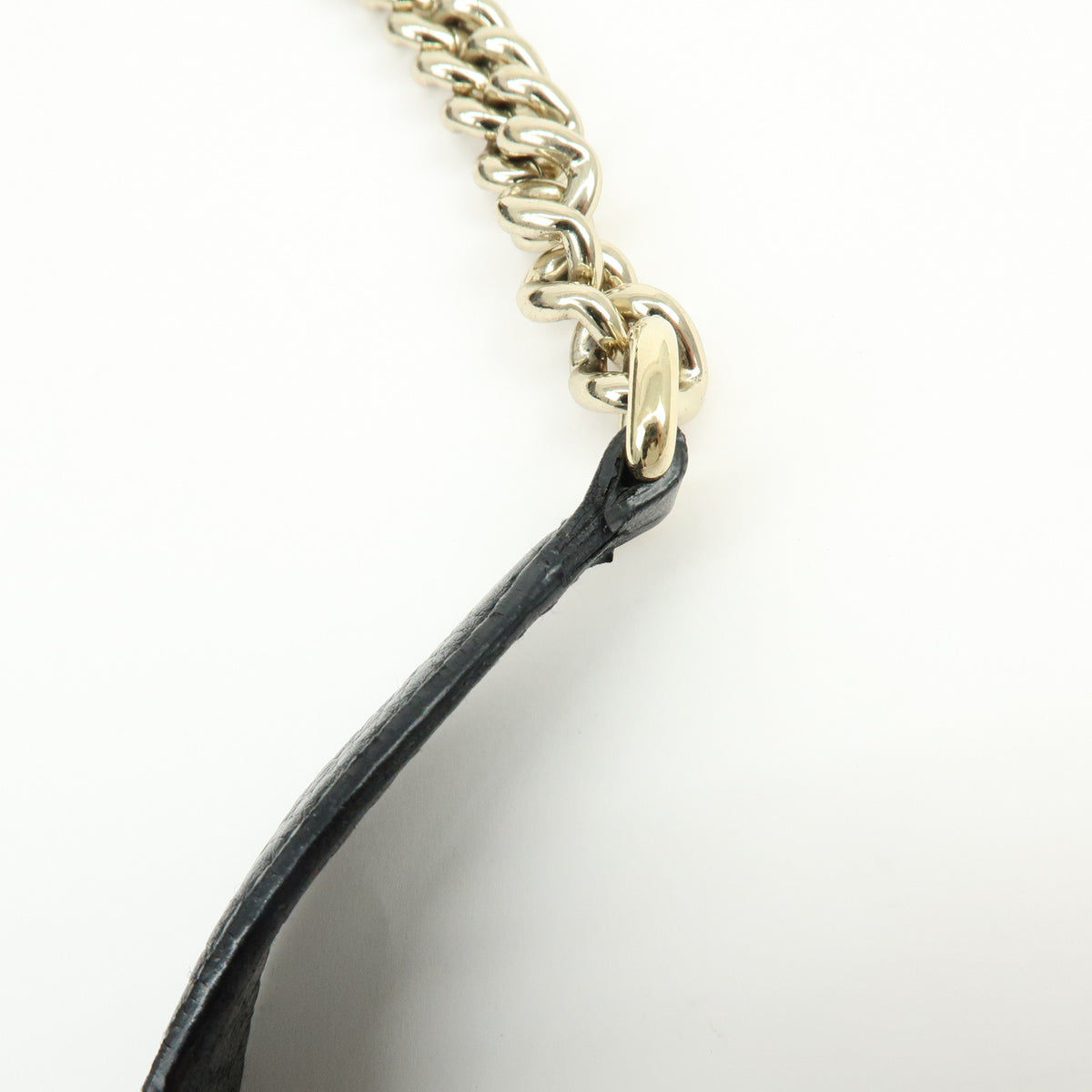 GUCCI SOHO Interlocking G Leather Chain Shoulder Bag Black 308982