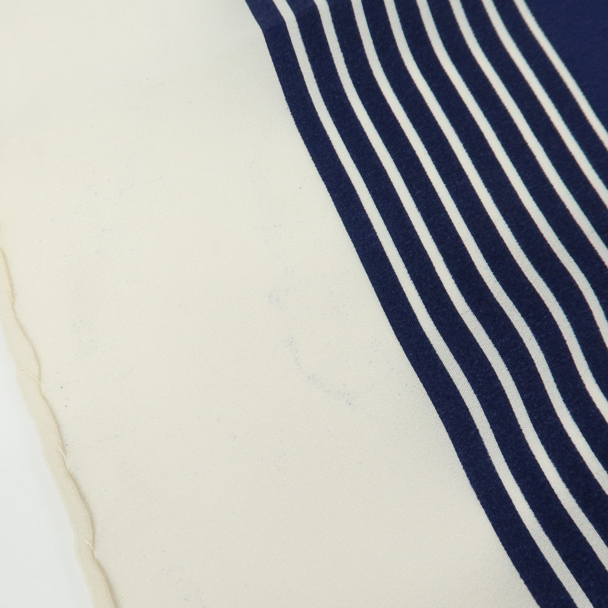 CHANEL COCO Mark Silk 100% Scarf Coin Strip Navy White Yellow