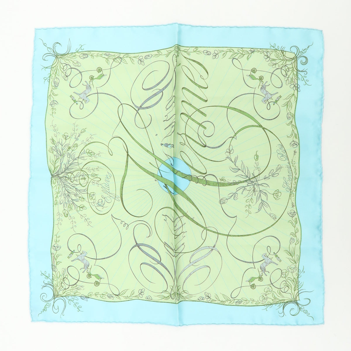 HERMES Carre 45 Lot of 2 Silk 100% Scarf Les Capucines EFFLUVES
