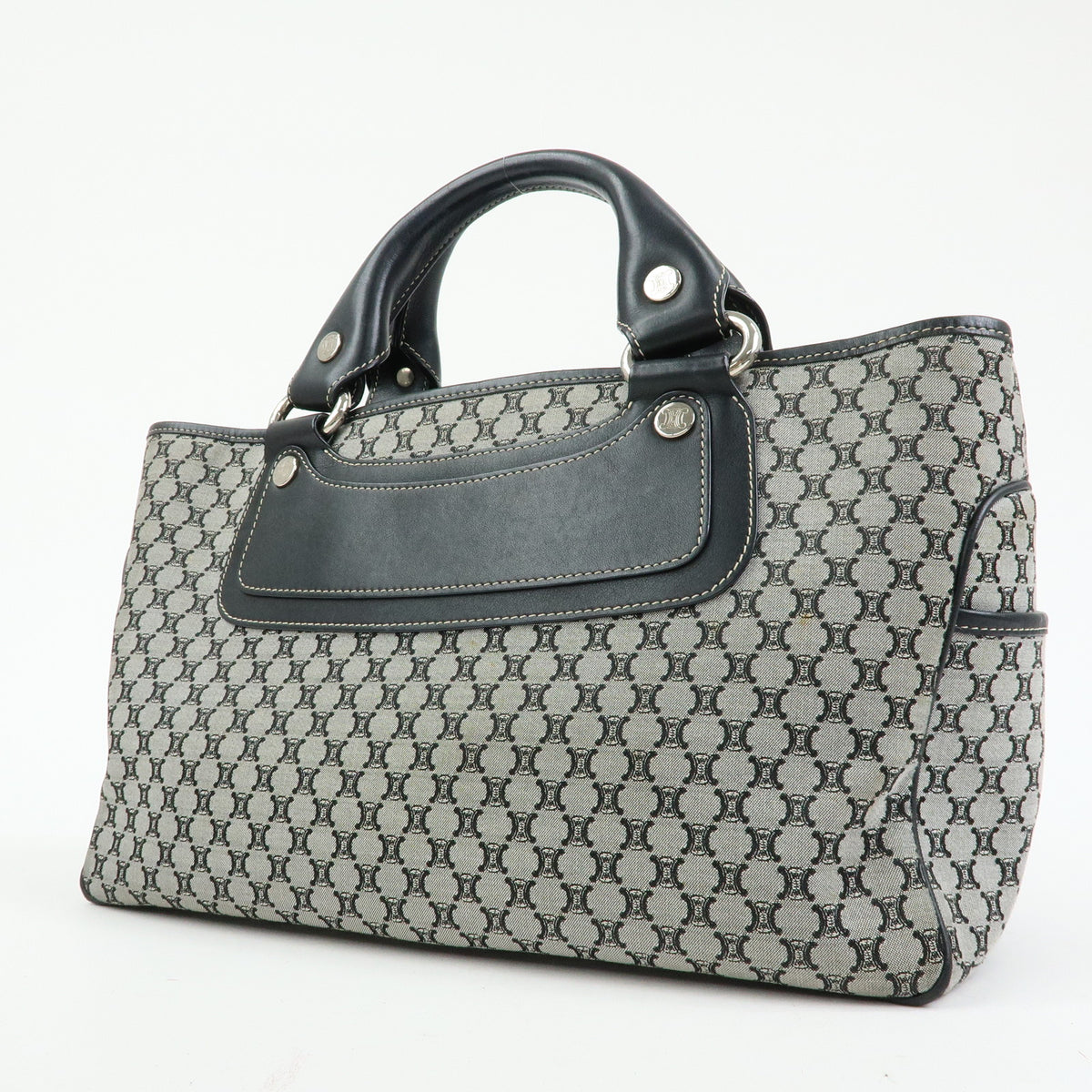 CELINE Macadam Boogie Bag Canvas Leather Hand Bag Black
