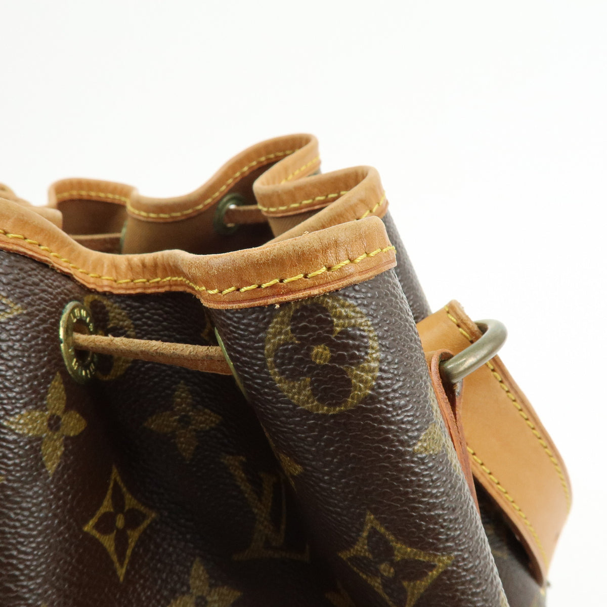 Louis Vuitton Monogram Noe Canvas Leather Shoulder Bag Brown M42224