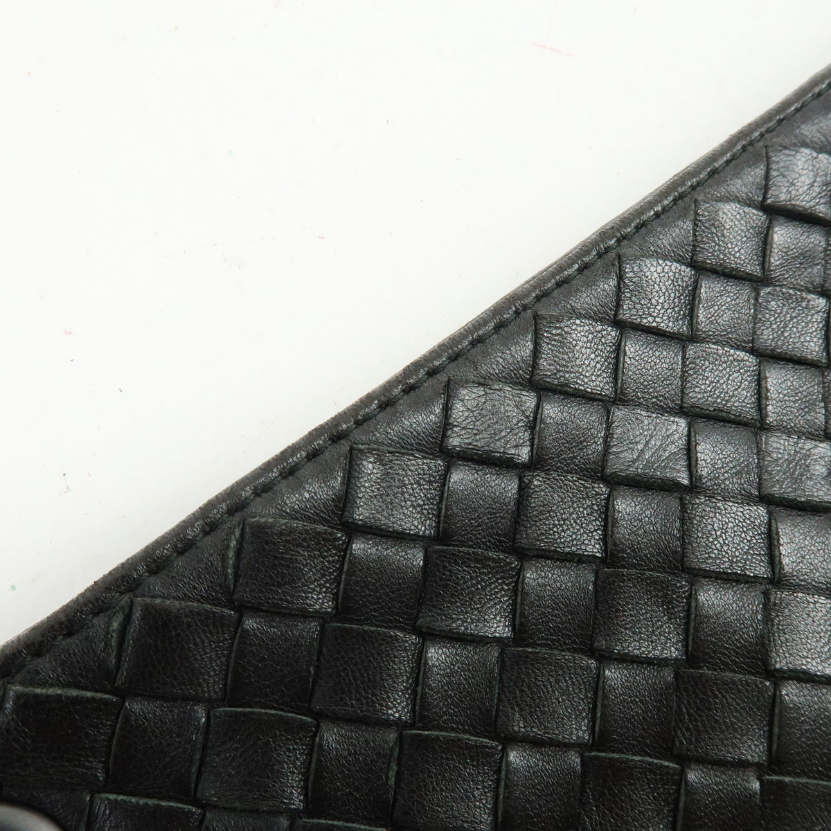 BOTTEGA VENETA Intrecciato Canvas Leather Shoulder Bag Black 172736