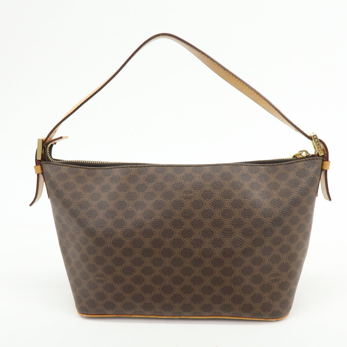 CELINE Macadam PVC Leather Hand Bag Shoulder Bag Brown