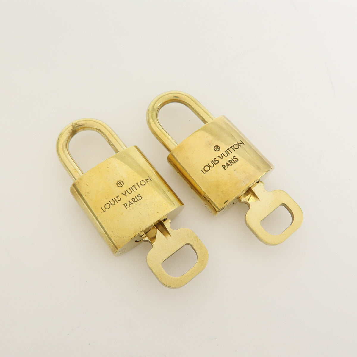 Louis Vuitton Lot of 10 Metal Lock & Key Cadena Key Lock Gold