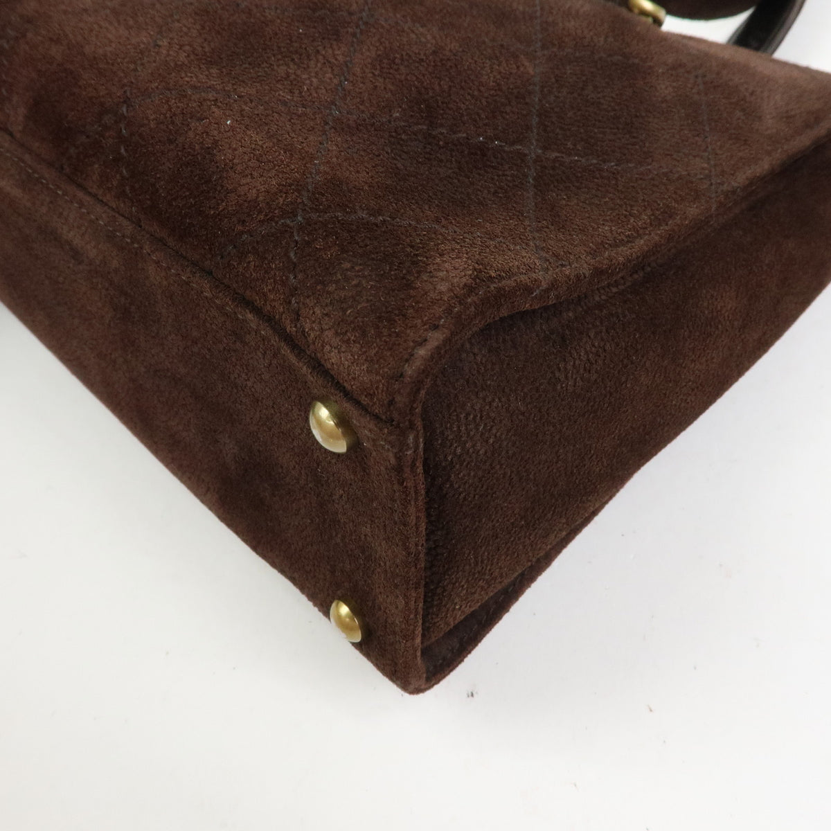 CHANEL COCO Mark Suede Tote Bag Shoulder Bag Brown