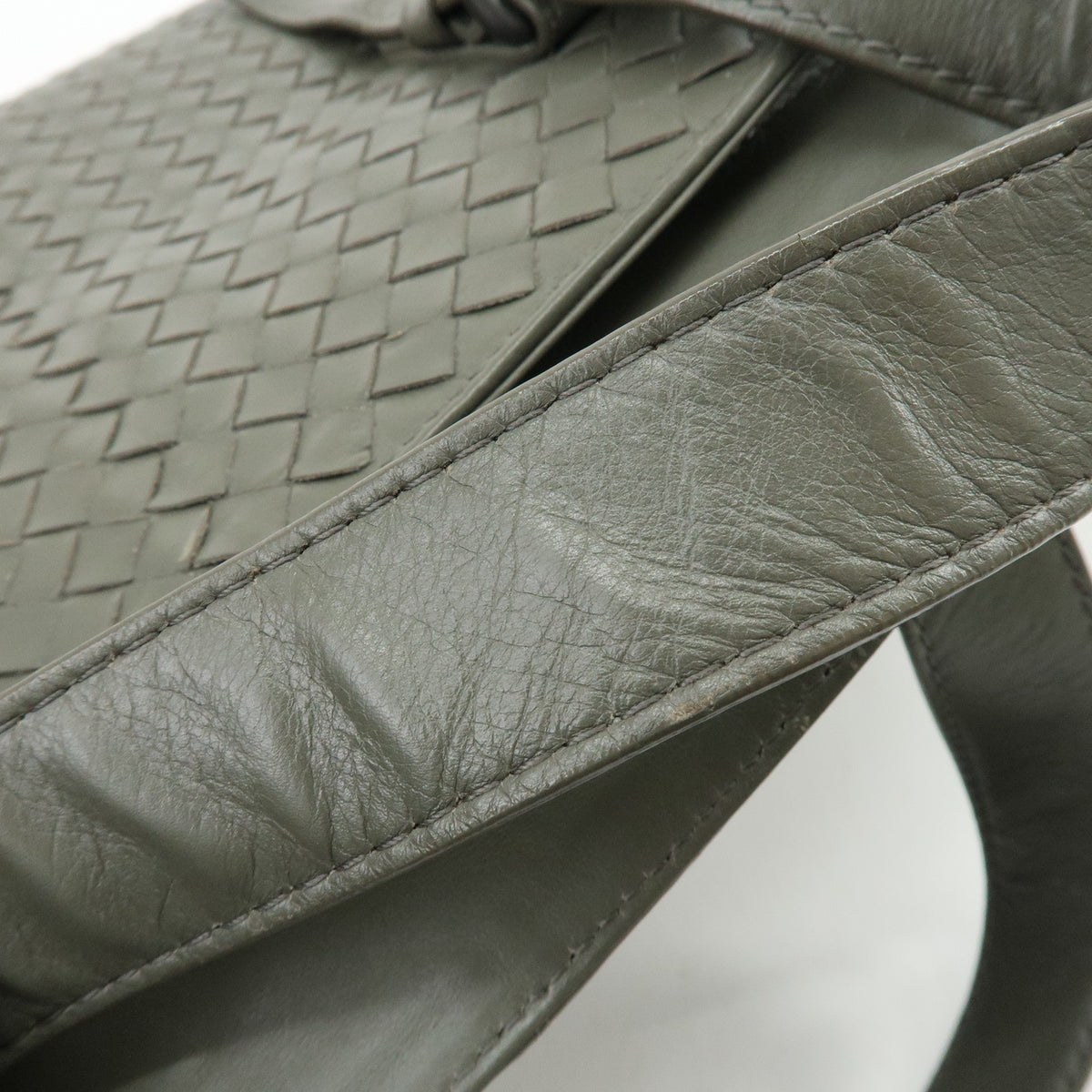 BOTTEGA VENETA Intrecciato Leather Tote Bag Hand Bag  Grey 189632
