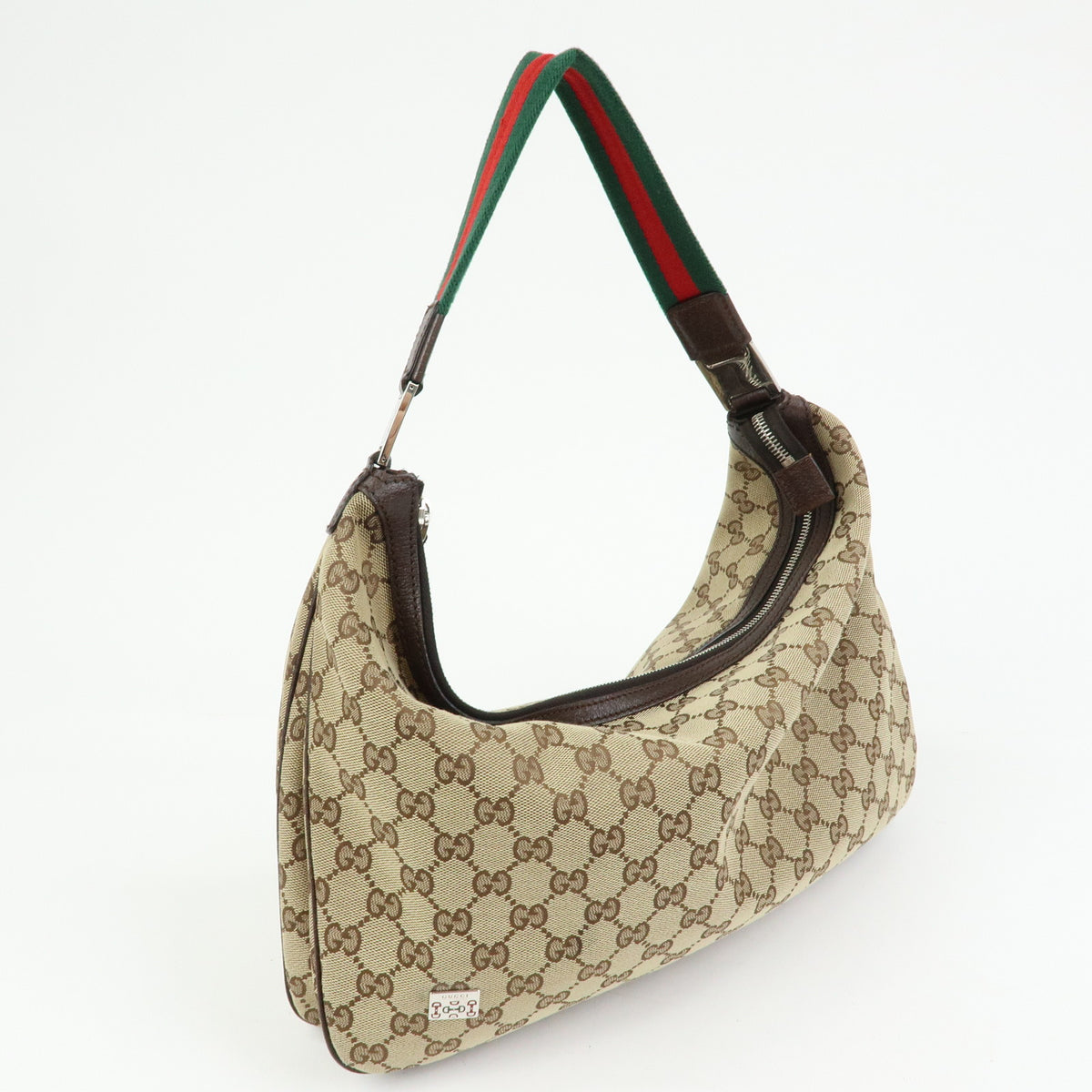 GUCCI Sherry GG Canvas Leather Shoulder Bag Hand Bag Beige Brown 146243