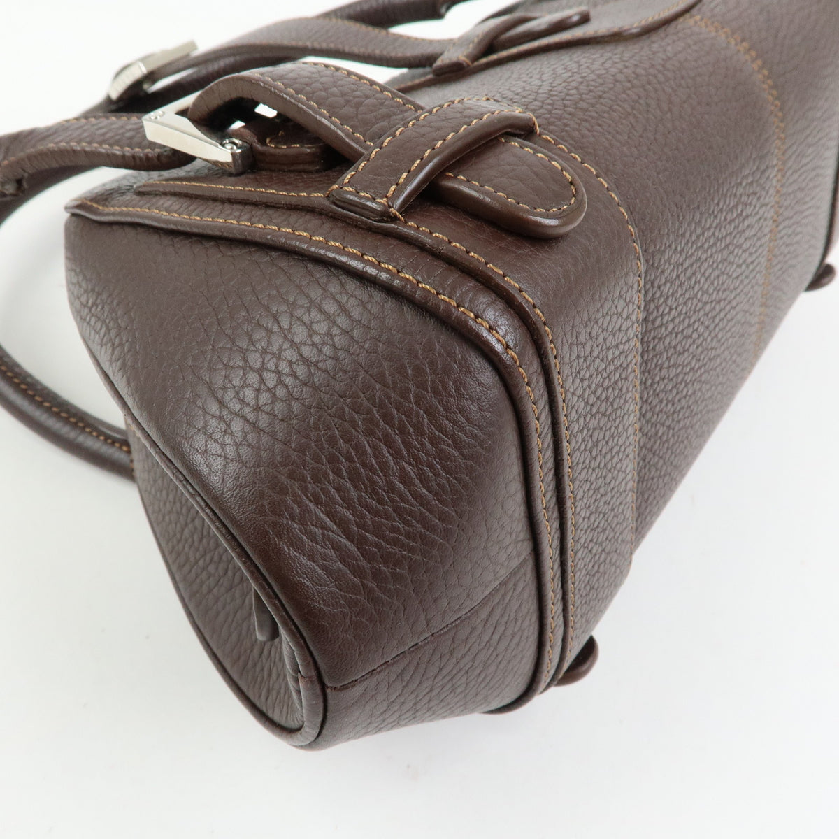 LOEWE Senda Leather Hand Bag Dark Brown
