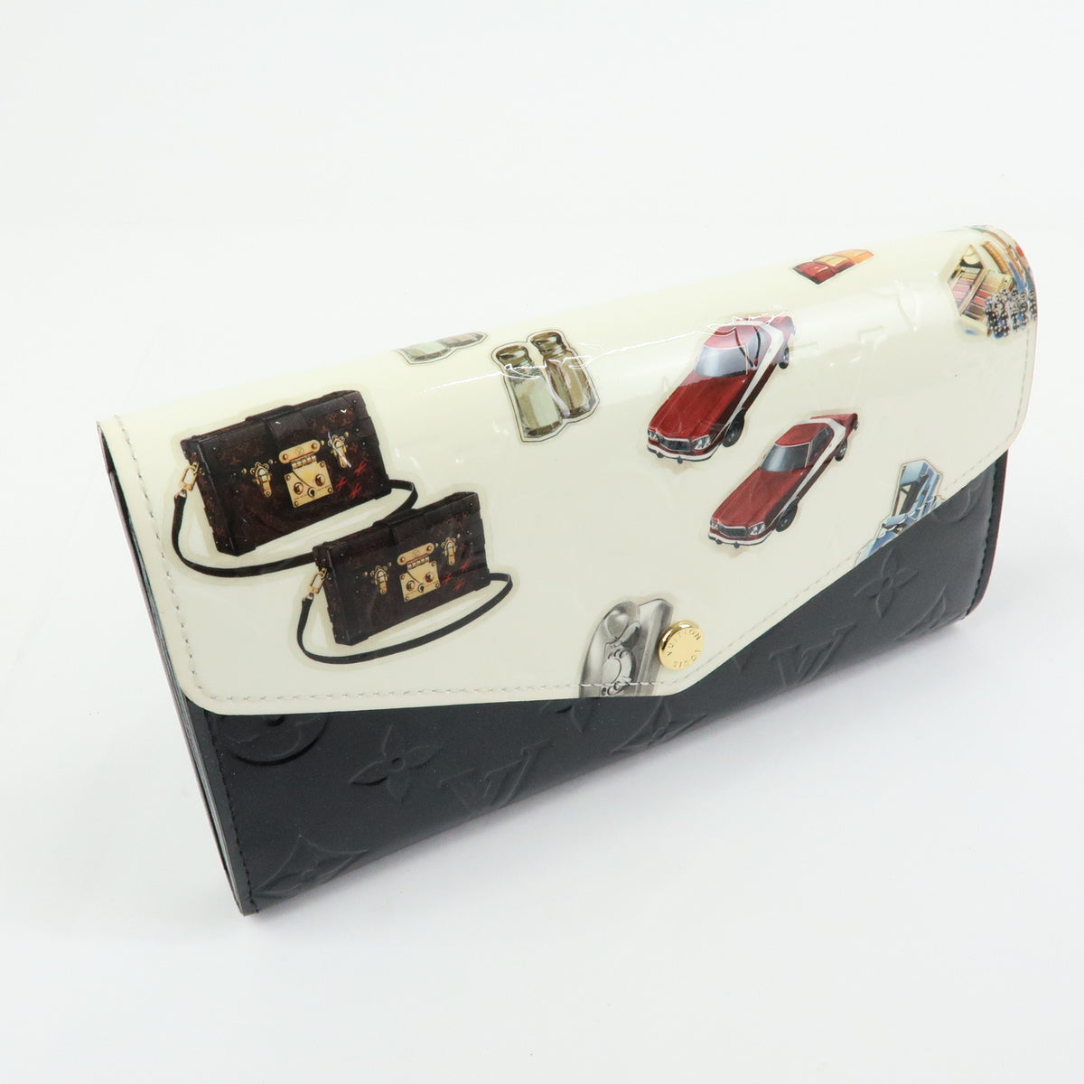Louis Vuitton Monogram Vernis Portefeuille Sarah Stickers Noir M50371