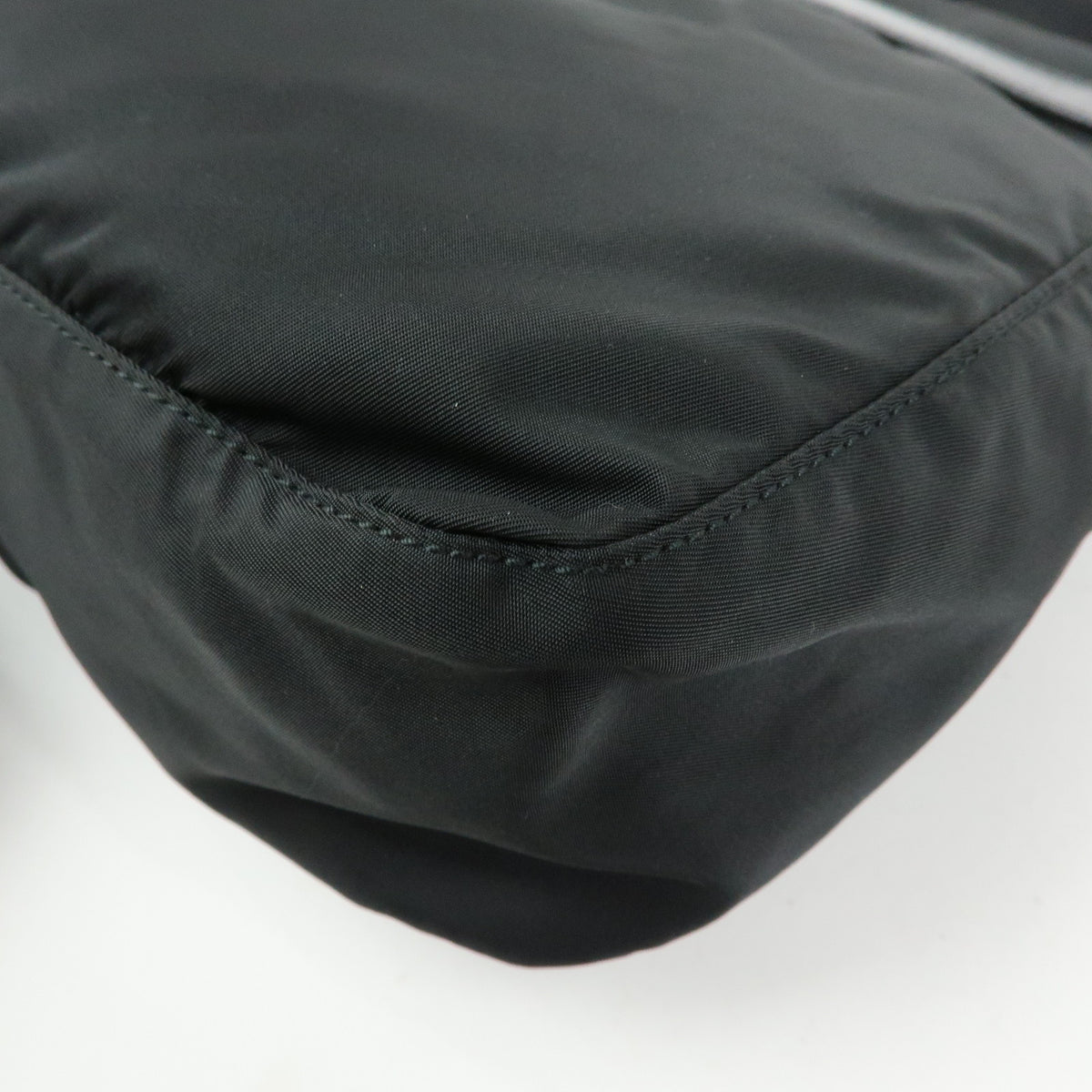 PRADA Triangle Logo Nylon Leather Shoulder Bag Crossbody Bag Black
