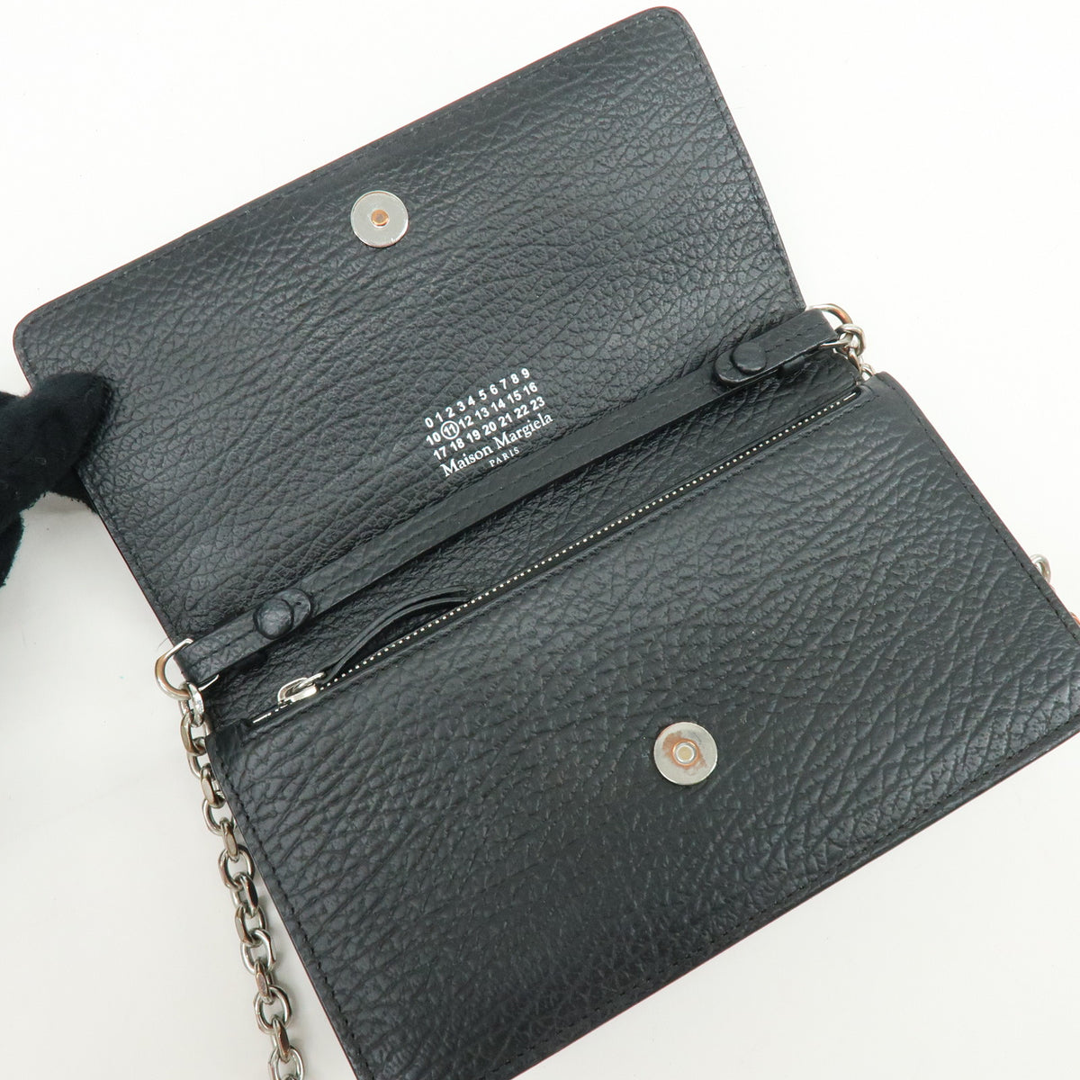 Maison Margiela Four-Stitch Leather Chain Wallet Shoulder Bag Black