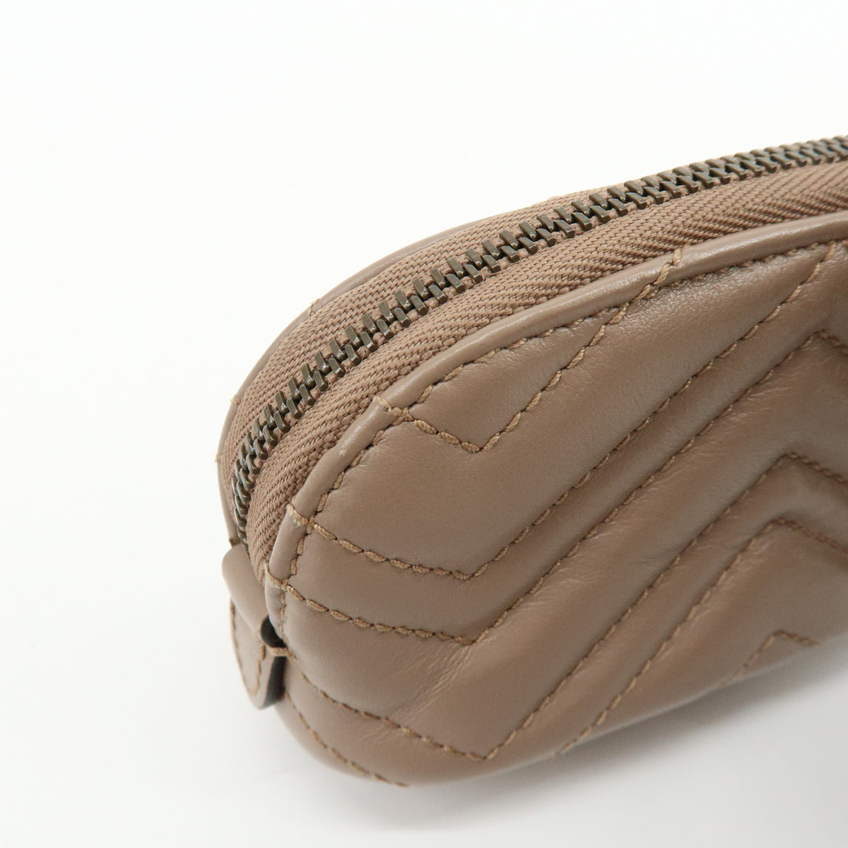 GUCCI GG Marmont Double G Leather Pouch Key Case Pink Beige 625691