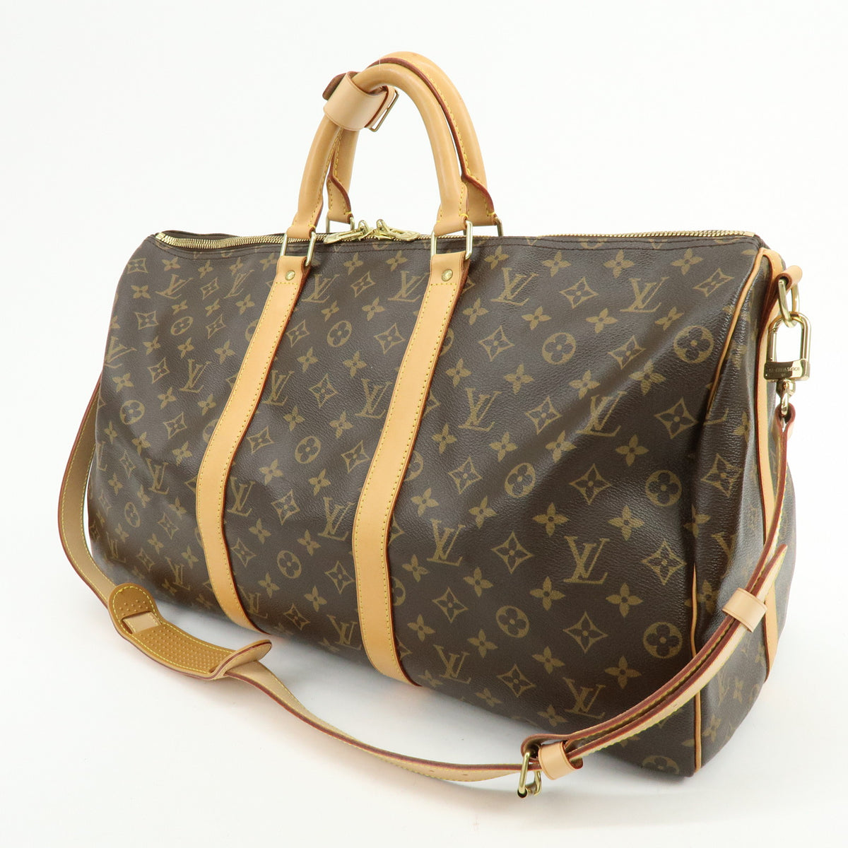 Louis Vuitton Monogram Keep All Bandouliere 50 Boston Bag Brown M41416