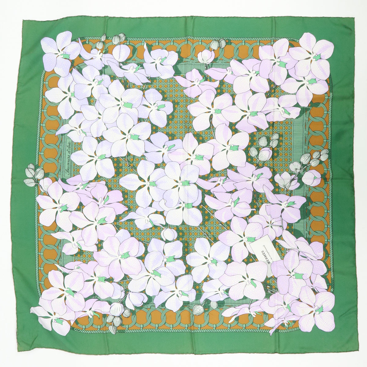 HERMES Carre 90 Lot of 2 Silk 100% Scarf Touvenirs Asie BRIDES de GALA