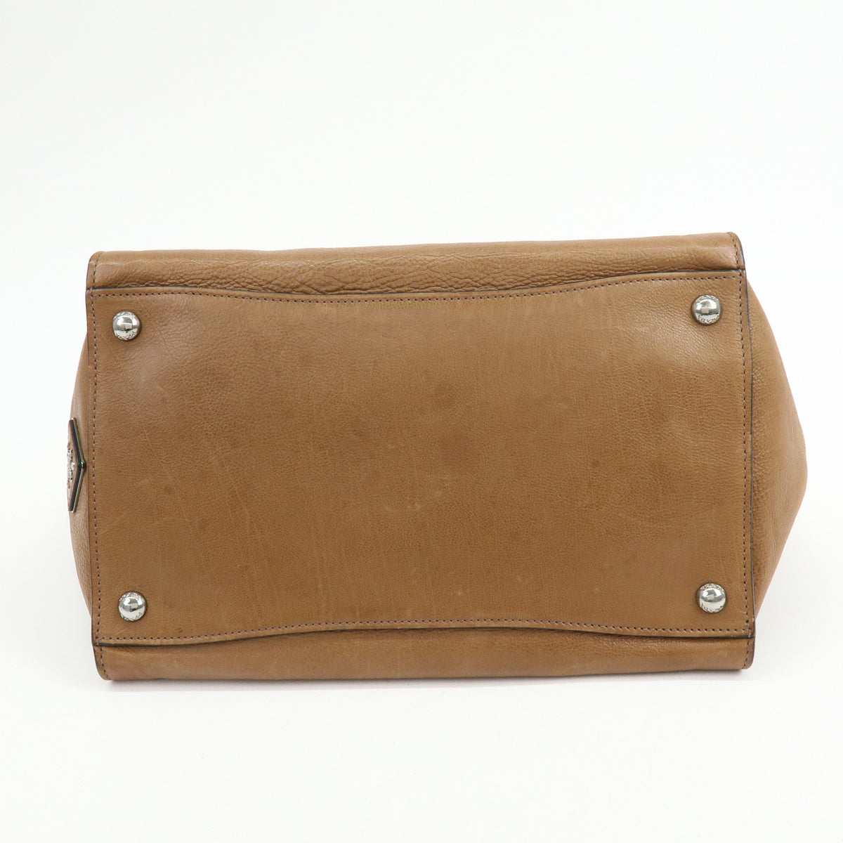 PRADA Triangle Logo Leather 2Way Bag Hand Bag Shoulder Bag Brown BN2661