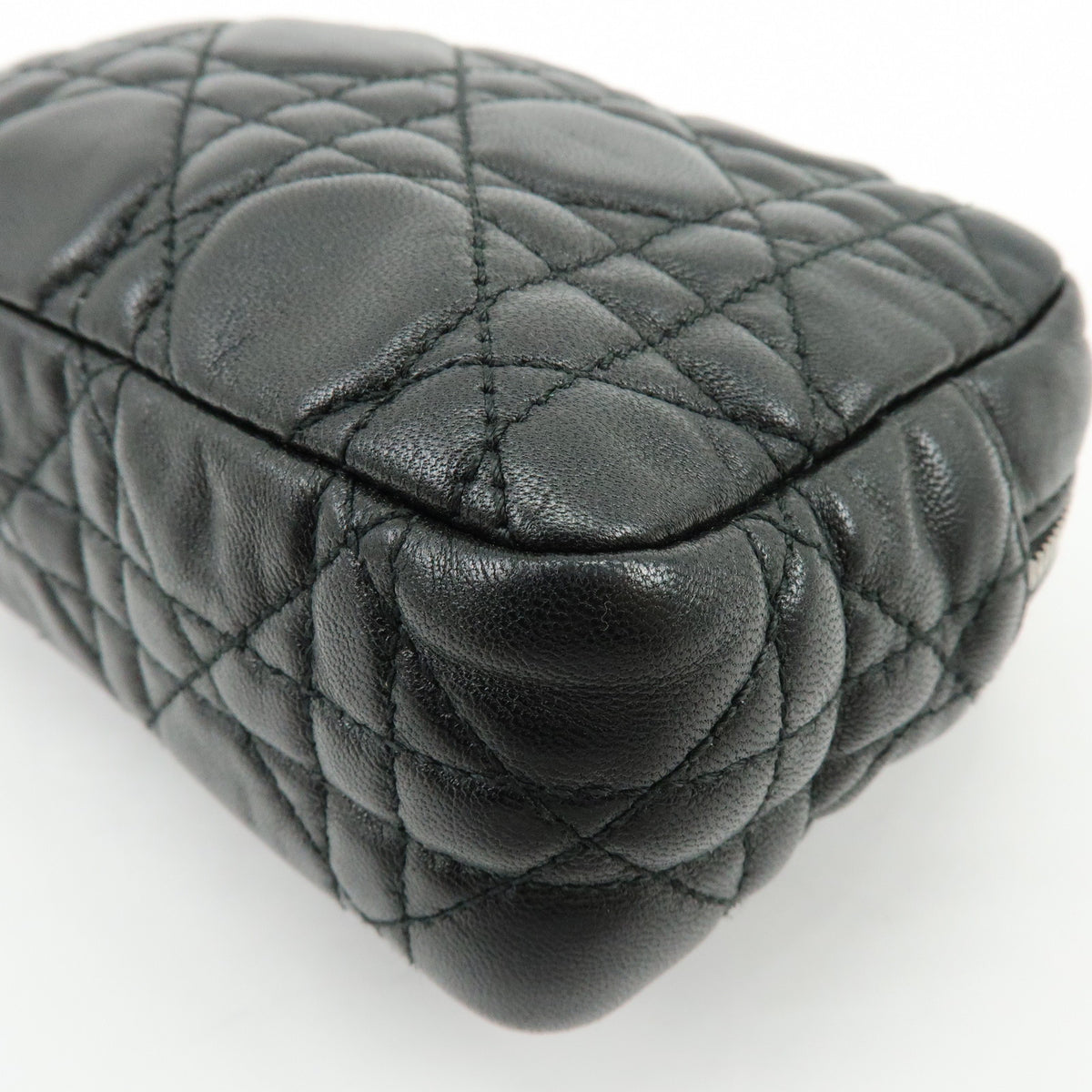 Christian Dior Lady Dior Cannage Accessory Pouch Makeup Bag Black