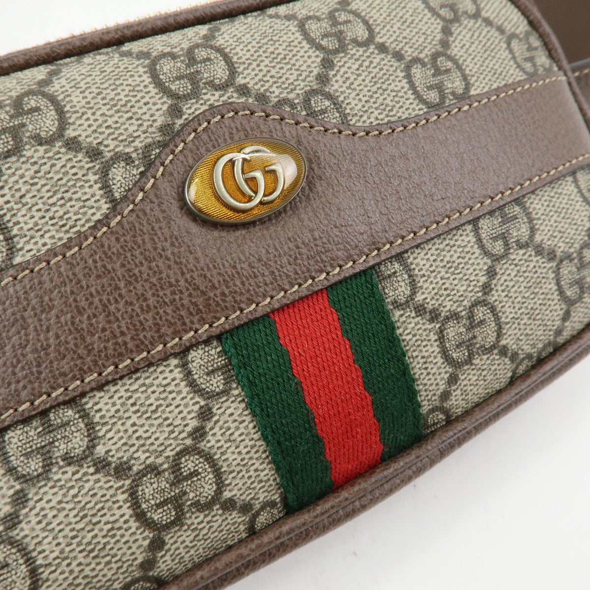 GUCCI Sherry Ophidia Double G GG Supreme Leather Waist Bag Pouch 519308