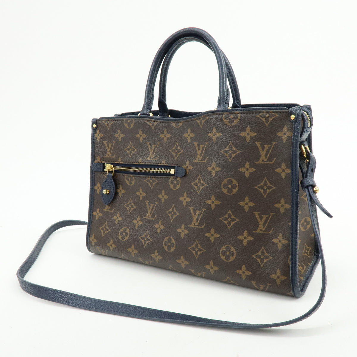 Louis Vuitton Monogram Popincourt PM 2Way Hand Bag Brown Marine M43434