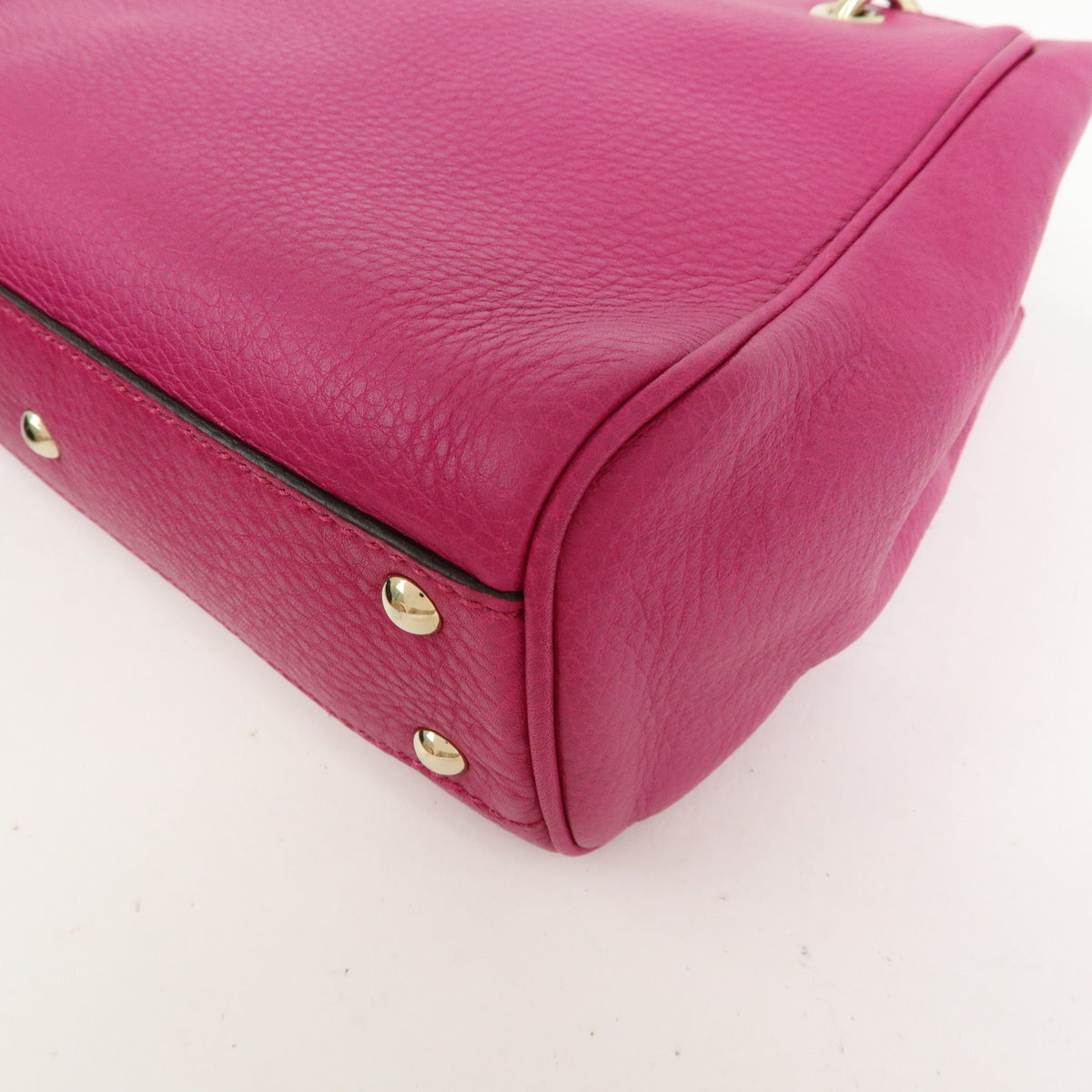 GUCCI Bamboo Mini Shopper Leather 2Way Bag Hand Bag Pink Purple 368823