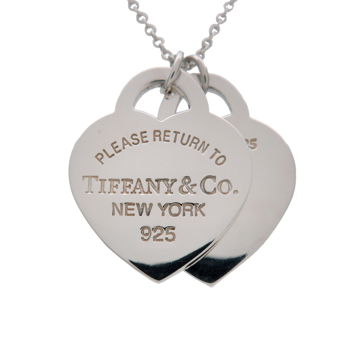 Tiffany & Co Return to Tiffany Double Heart Tag Small Necklace SV925