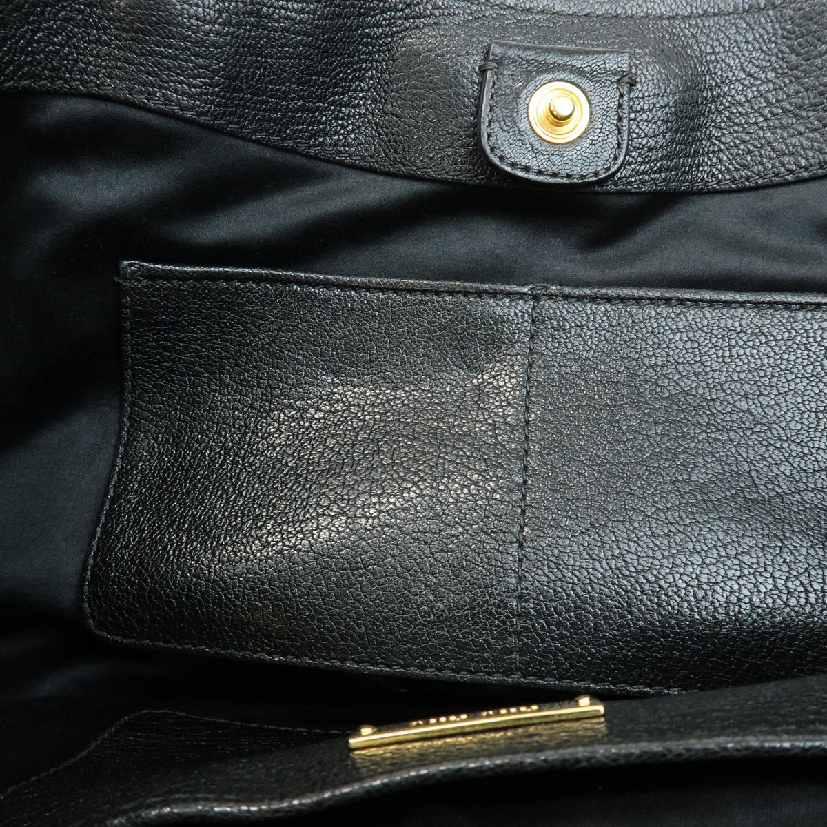 MIU MIU Madras Leather 2Way Shoulder Bag Hand Bag Black RN0886