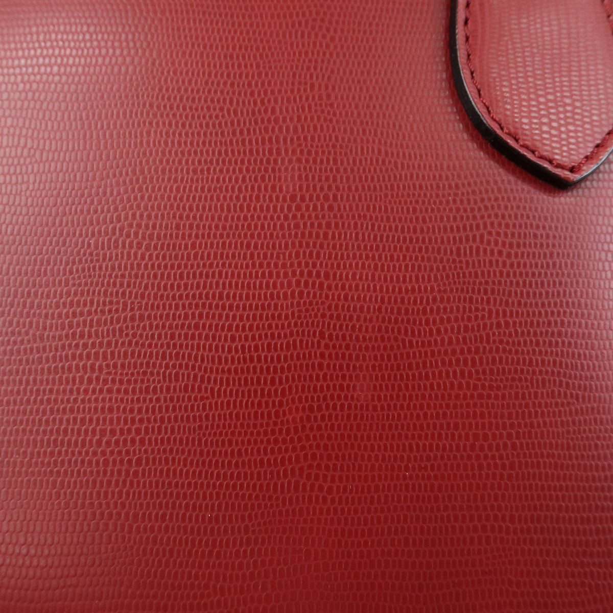 CELINE Circle Logo Leather Dome Hand Bag Red