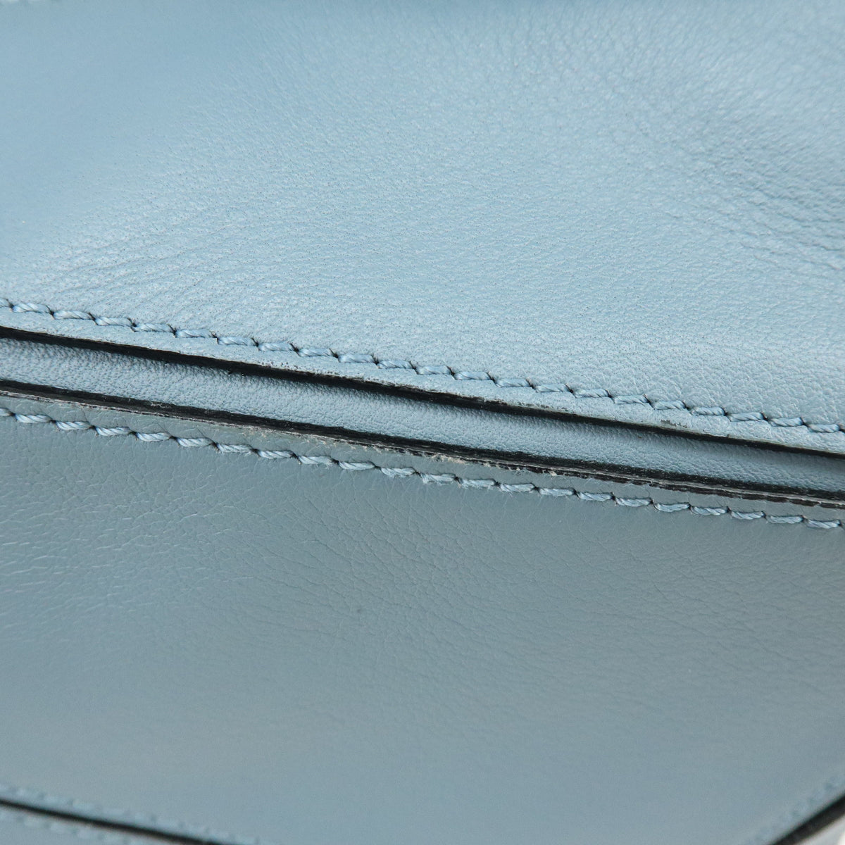 LOEWE Anagram Puzzle Leather 2Way Bag Hand Bag Shoulder Bag Light Blue