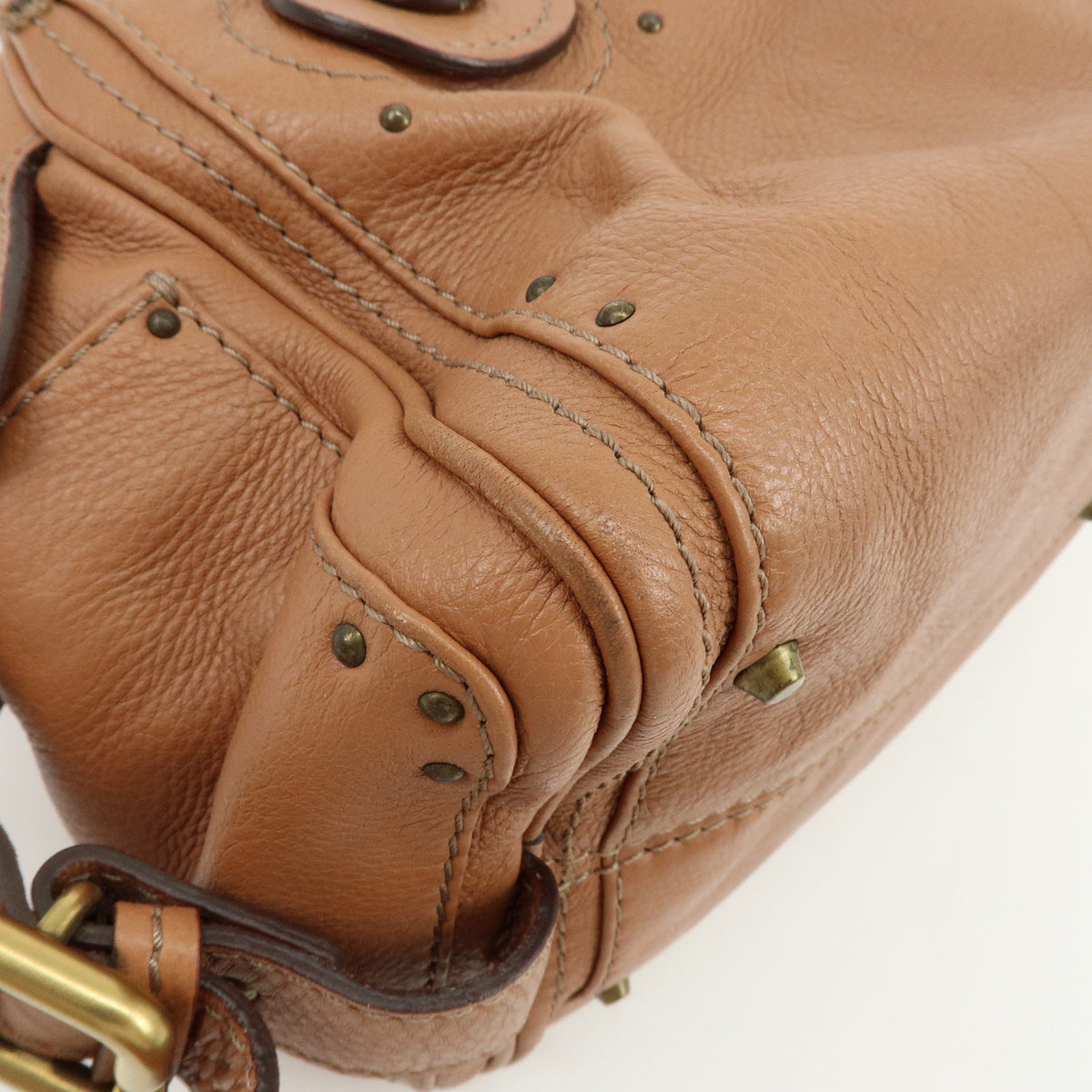 Chloe Paddington Leather Hand Bag Shoulder Bag Brown