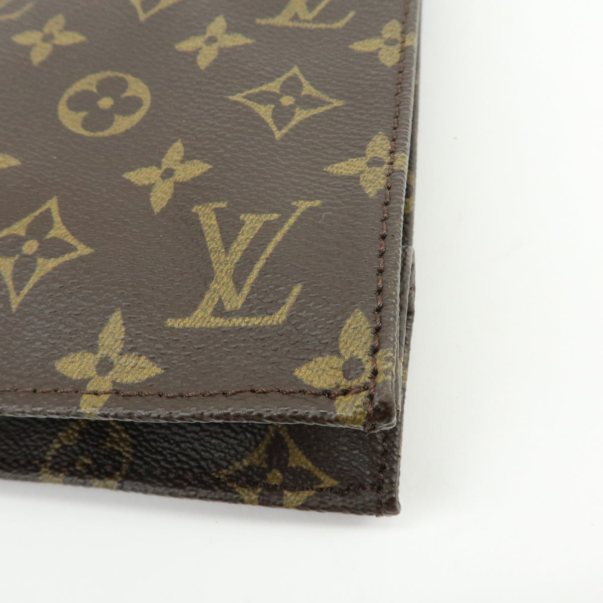 Louis Vuitton Monogram Sac Plat Leather Tote Bag Hand Bag Brown M51140